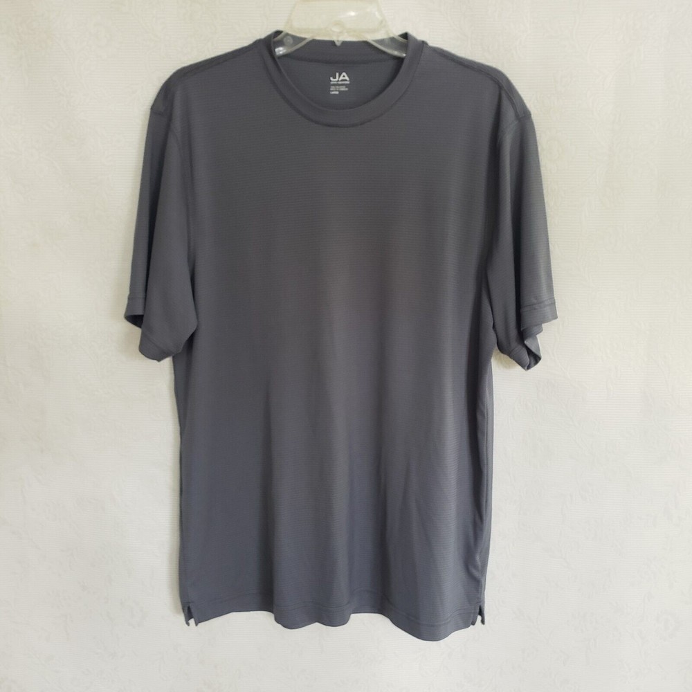 JA John Ashford Men's T-Shirt Size L Gray Short Sleeve Polyester Active Workout